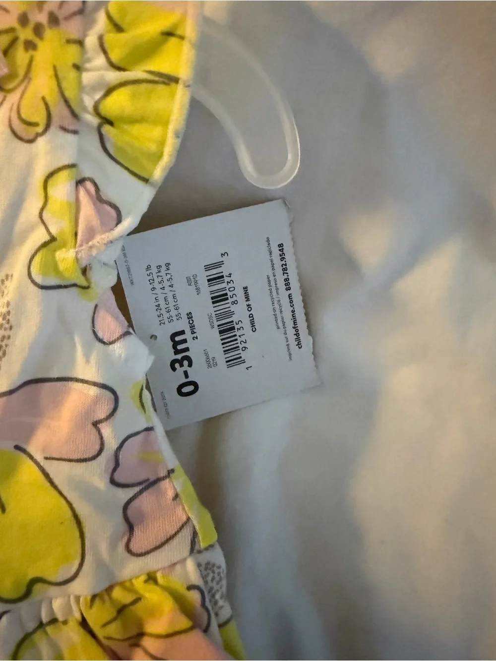 Carter's Floral Ruffle Baby Dress in Yellow, Pink & Cream